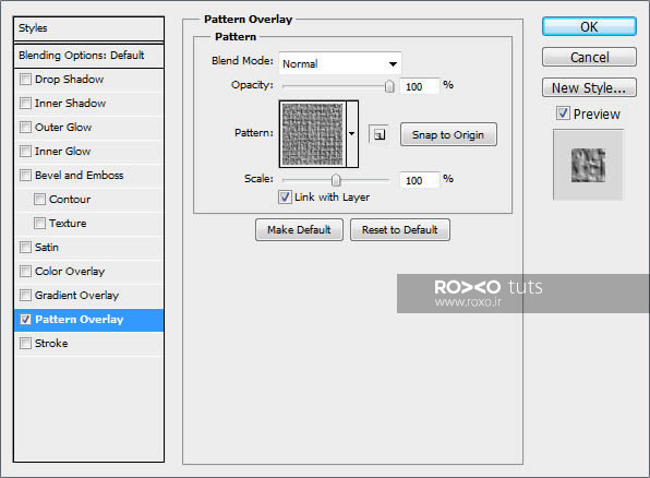 پنجره Pattern Overlay