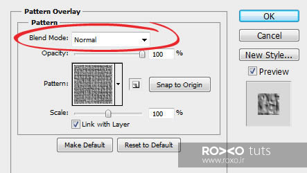 منوی Mode در پنجره Pattern Overrlay