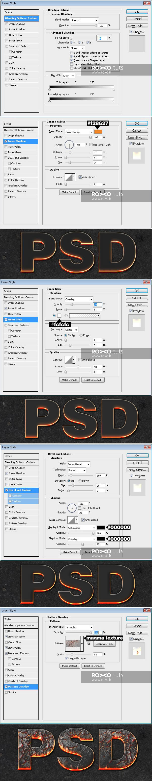 تنظیمات Layer Style برای لایه دوم