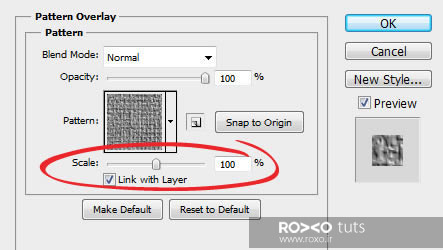 اسلایدر Scale در پنجره‌ی Pattern Overlay