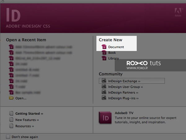 آیکون ایجاد یک سند جدید در ایندیزاین