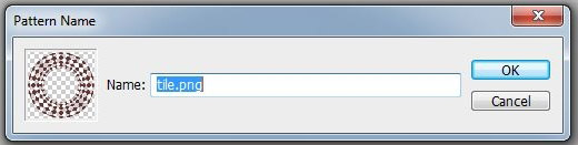 تعریف نام پترن برای ساخت پترن در فتوشاپ