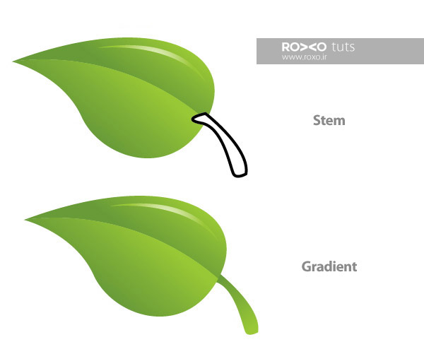 ترسیم ساقه برای برگ در ایلوستریتور