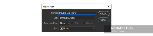شروع به ضبط اکشن در فتوشاپ