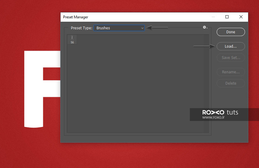 بارگذاری و لود کردن براش در فتوشاپ