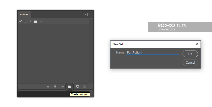 ایجاد یک اکشن جدید در فتوشاپ