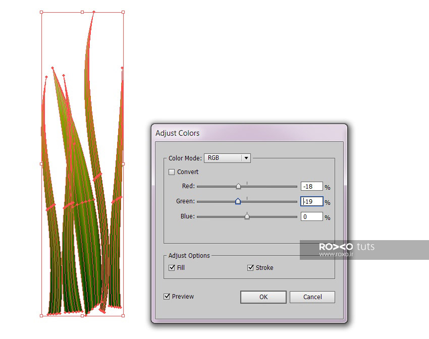 Adjust Colors در ایلوستریتور