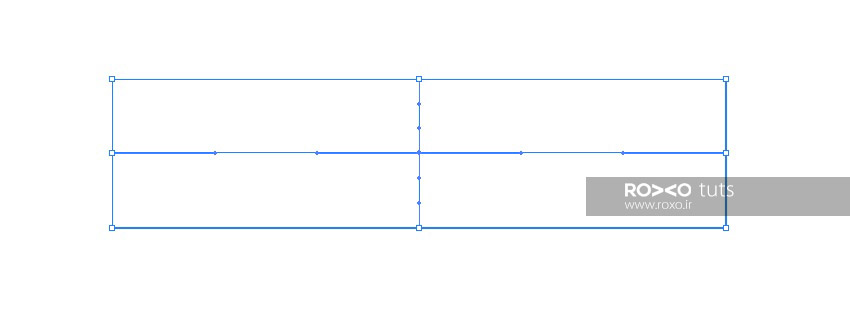 رسم مستطیل و انتخاب مرکز آن با Mesh Tool در ایلوستریتور