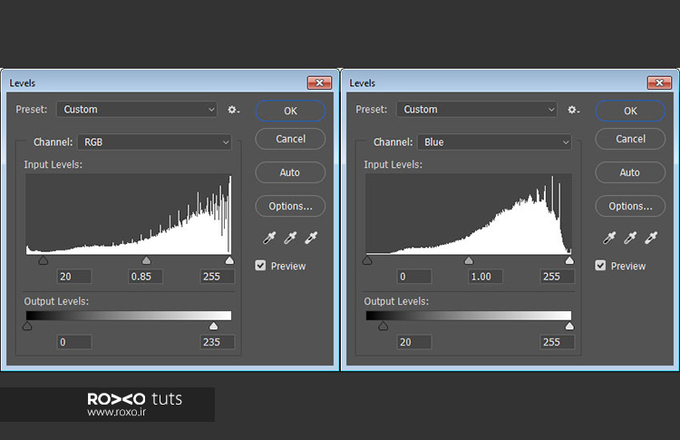 تنظیمات Levels در فتوشاپ