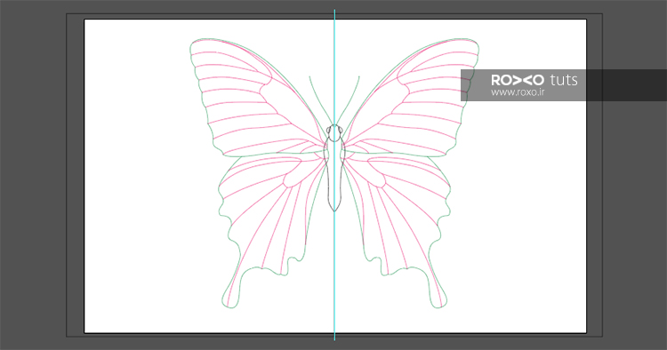 اضافه کردن جزئیات بال ها با ابزار Pen در ایلوستریتور