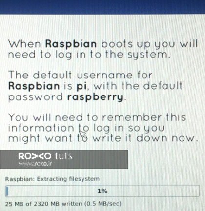نمایش فرایند نصب رسپبین (Raspbian)
