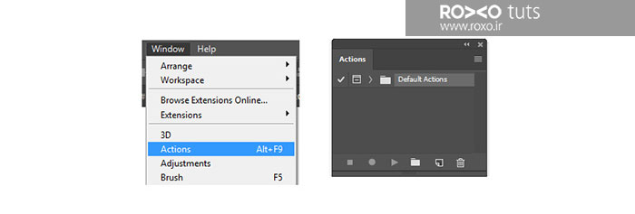 ایجاد اکشن جدید در فتوشاپ