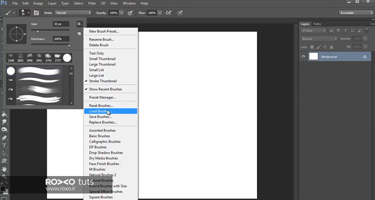 نصب براش ها در فتوشاپ
