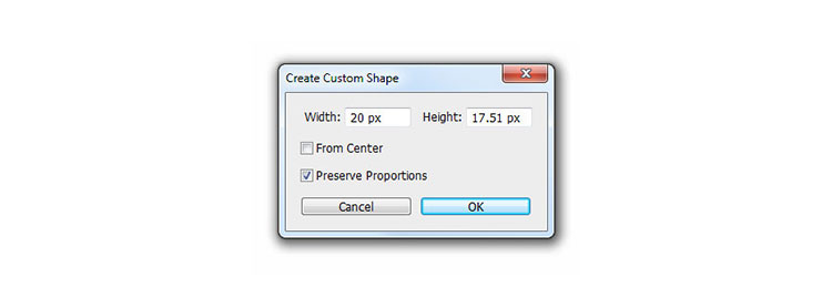 تنظیمات Custom Shape Tool