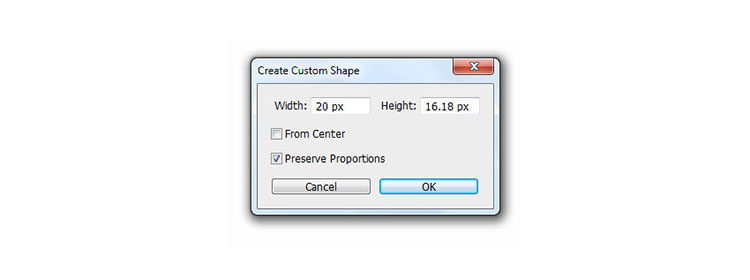 تنظیمات Custom Shape Tool