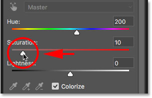 کم کردن مقدار Saturation