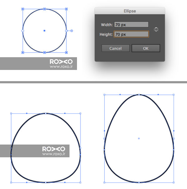 ترسیم بیضی در ایلوستریتور