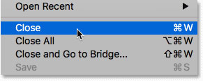 File > Close