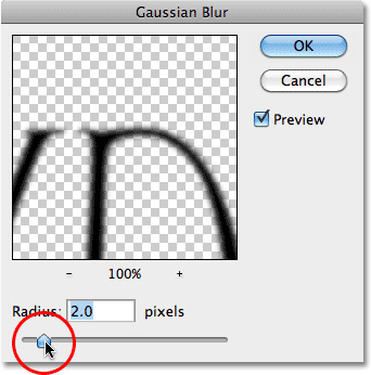 انتخاب فیلتر Gaussian Blur