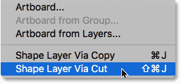 Shape Layer Via Cut