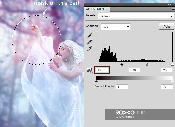 Levels adjustment layer