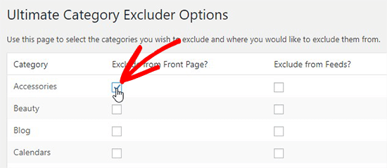 مخفی کردن دسته بندی در افزونه Ultimate Category Excluder Options