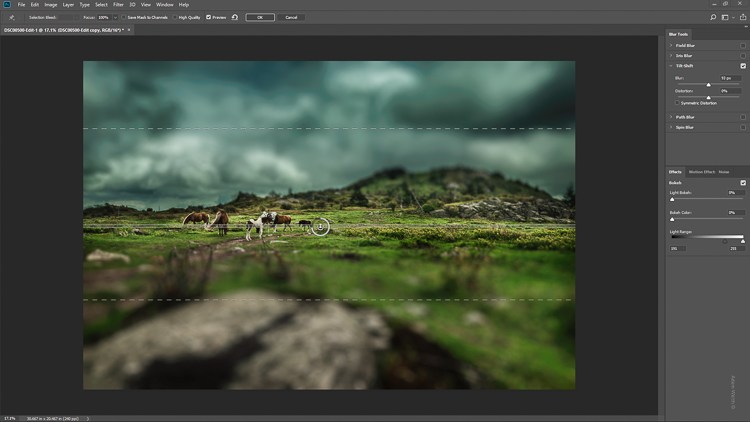 پنجره Tilt-Shift در فتوشاپ