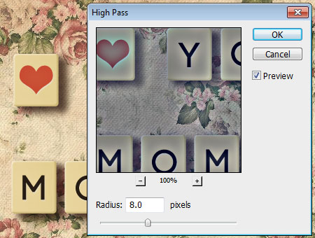 اعمال فیلتر High pass