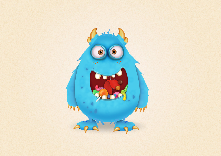 آموزش ساخت یک هیولای آبنبات بامزه در ایلوستریتور