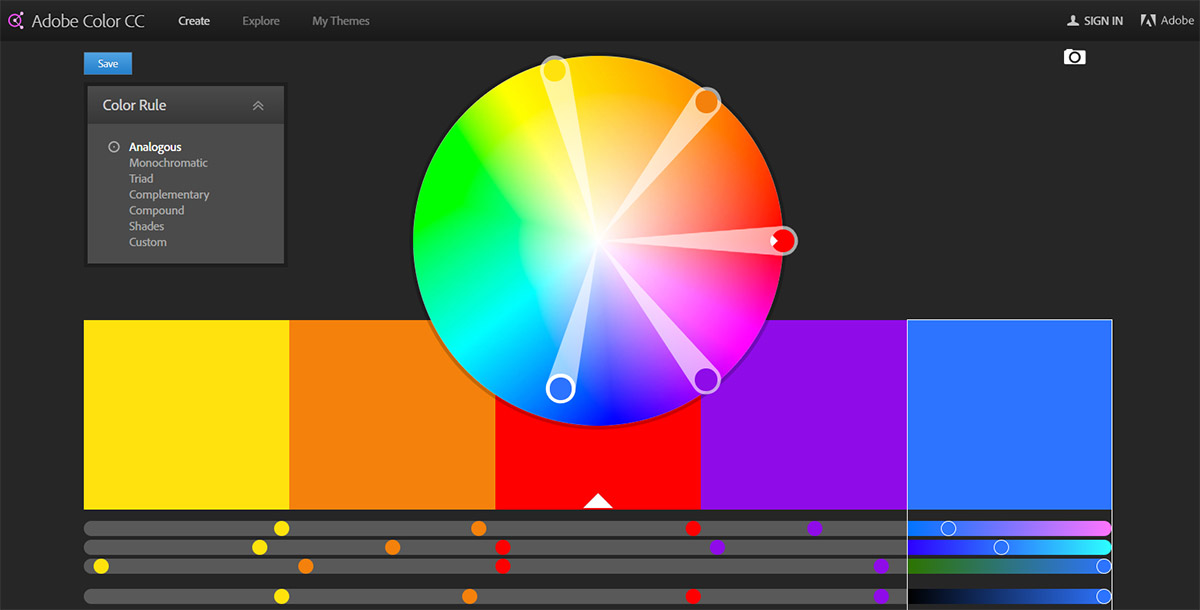 بررسی ابزار Adobe Color CC