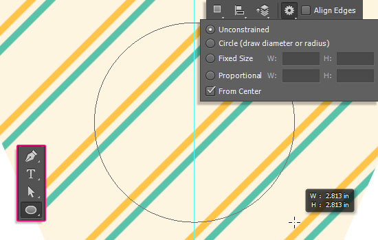 ترسیم دایره با Eliipse Tool در فتوشاپ