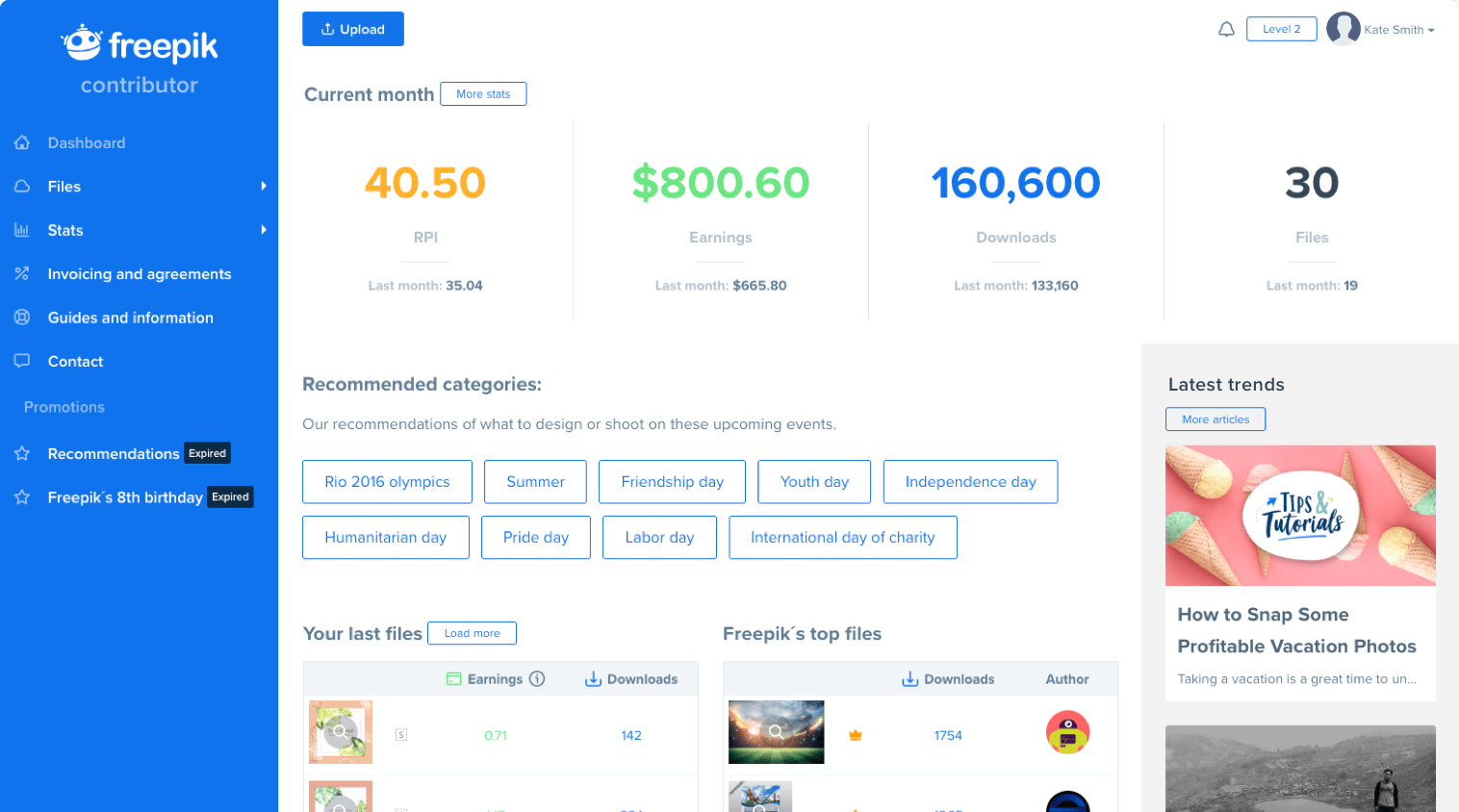 نمای وب سایت freepik