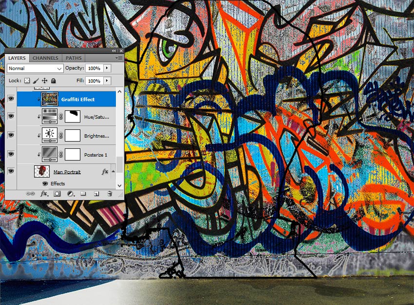 قرار دادن تصویر گرافیتی روی یک لایه مجزا