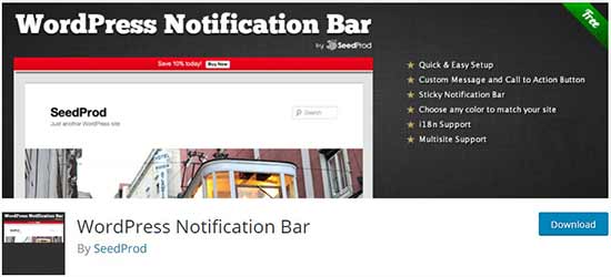 افزونه WordPress Notification Bar