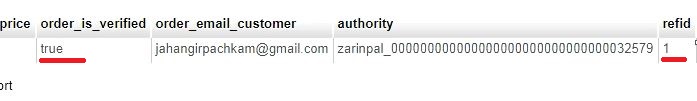 حالا تغییرات را در جدول داده ایی order مشاهده نمایید.