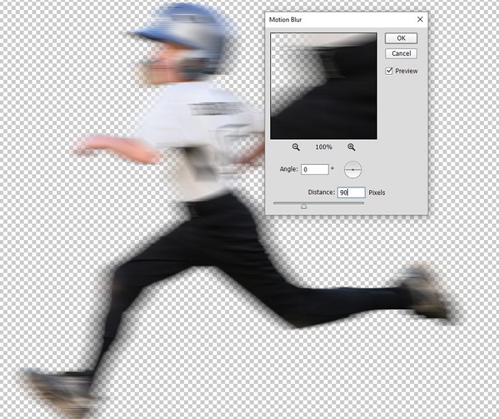 تغییر angle در فیلتر blur