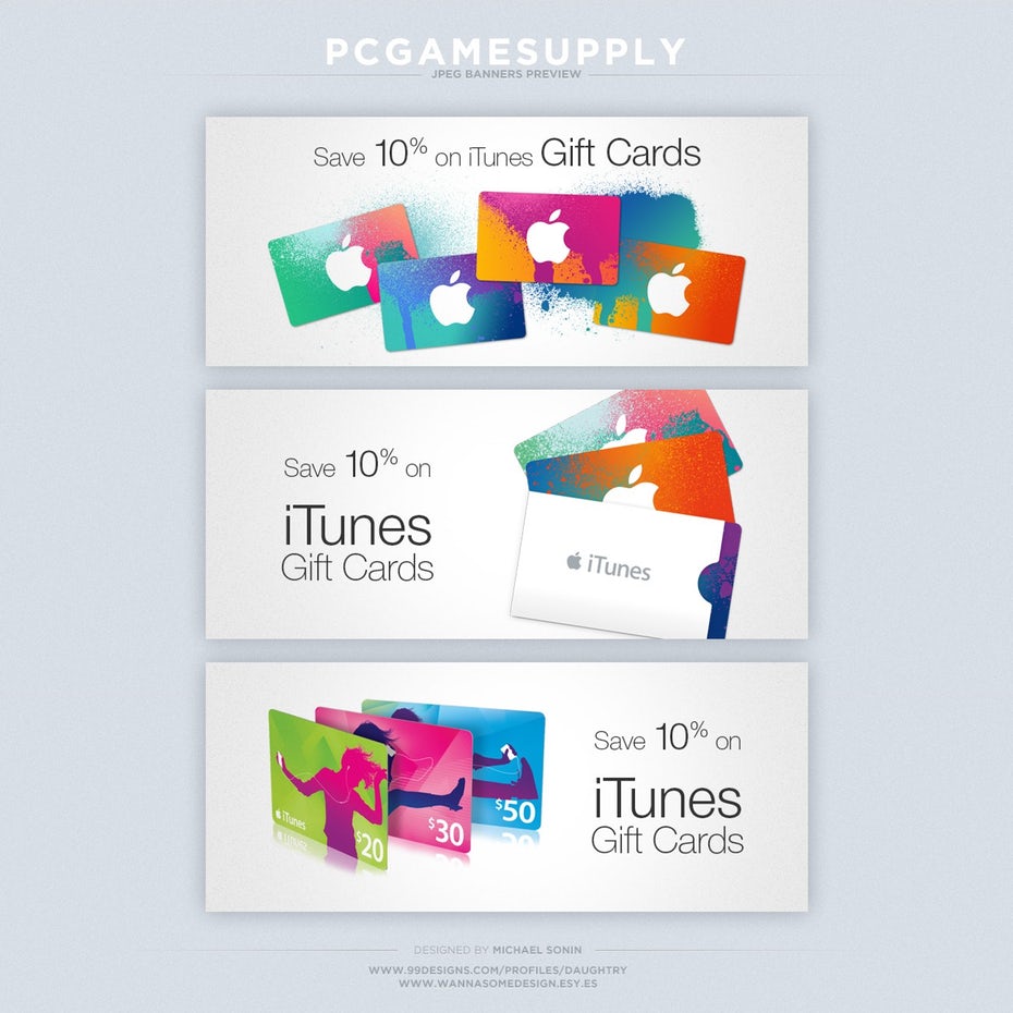 بنرهای تبلیغاتی iTunes Gift Cards