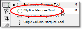 انتخاب ابزار Elliptical Marquee