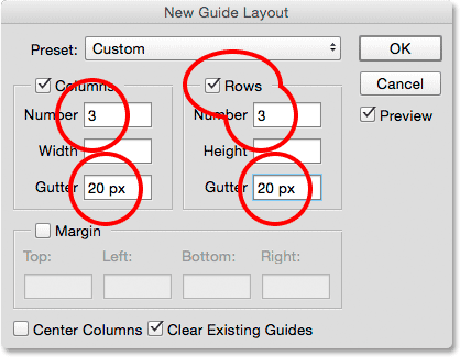 تنظیمات New Guide Layout