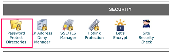 بخش Password Protect Directories