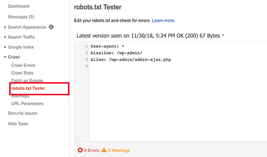 تستر Robots.txt