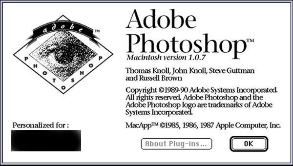 تاریخچه فتوشاپ: Adobe Photoshop 1.0