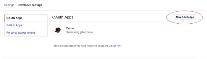 New Oauth App
