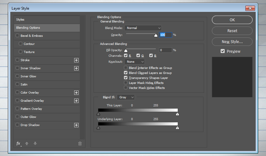 تنظیمات Blending Mode لایه دوم