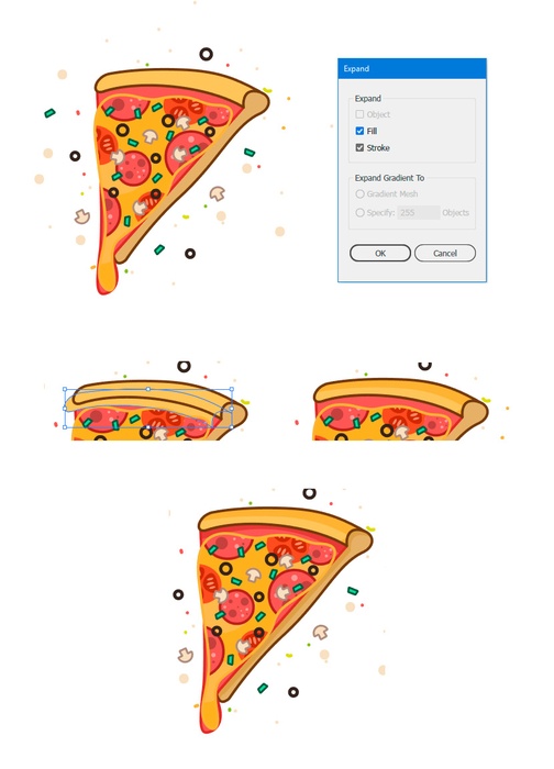 ایجاد سایه های ظریف برای پیتزا