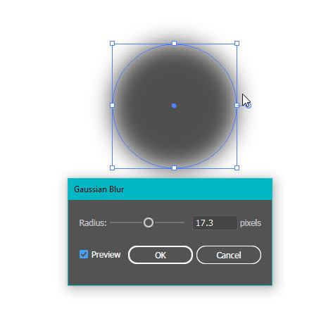 افکت Gaussian Blur در ایلوستریتور