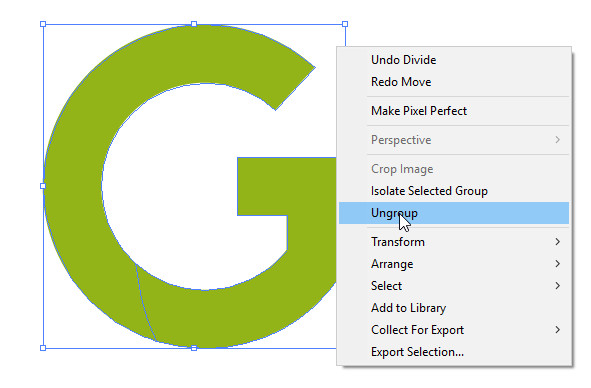Ungroup در ایلوستریتور