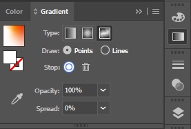 تنظیمات گرادینت در ایلوستریتور