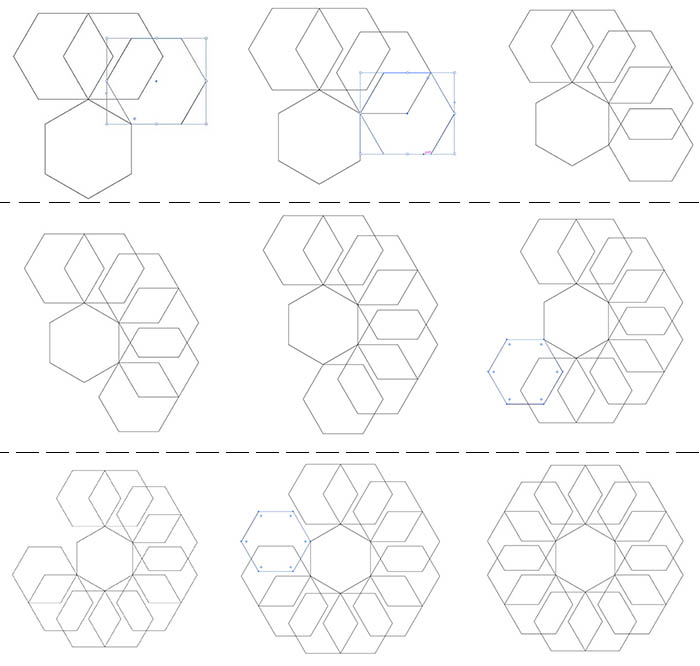 ایجاد چند 6 ضلعی و تکمیل شکل هندسی