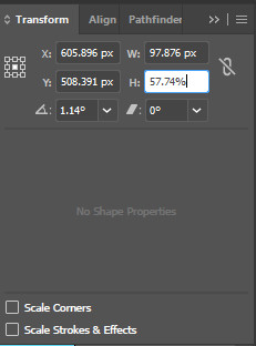 پنل Transform در ایلوستریتور